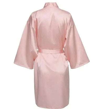 Wedding Party Team Bride Robe Without Letters Kimono Satin Pajamas Bridesmaid Plain Bathrobe SP088 - A-1 Thread Vault