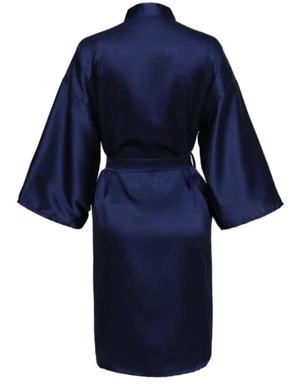 Wedding Party Team Bride Robe Without Letters Kimono Satin Pajamas Bridesmaid Plain Bathrobe SP088 - A-1 Thread Vault