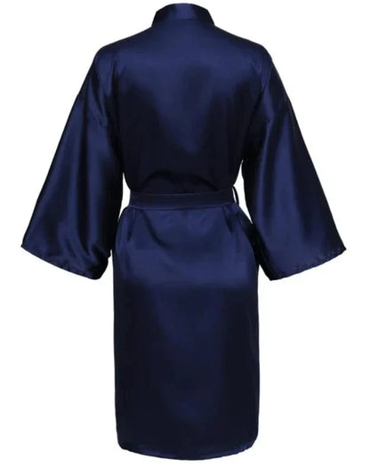 Wedding Party Team Bride Robe Without Letters Kimono Satin Pajamas Bridesmaid Plain Bathrobe SP088 - A-1 Thread Vault