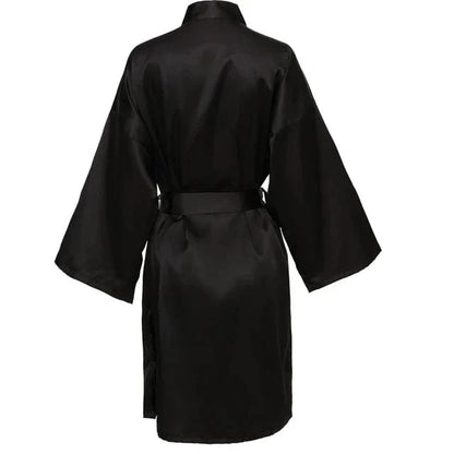 Wedding Party Team Bride Robe Without Letters Kimono Satin Pajamas Bridesmaid Plain Bathrobe SP088 - A-1 Thread Vault