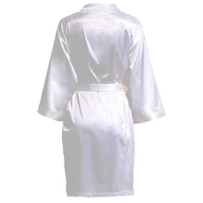 Wedding Party Team Bride Robe Without Letters Kimono Satin Pajamas Bridesmaid Plain Bathrobe SP088 - A-1 Thread Vault