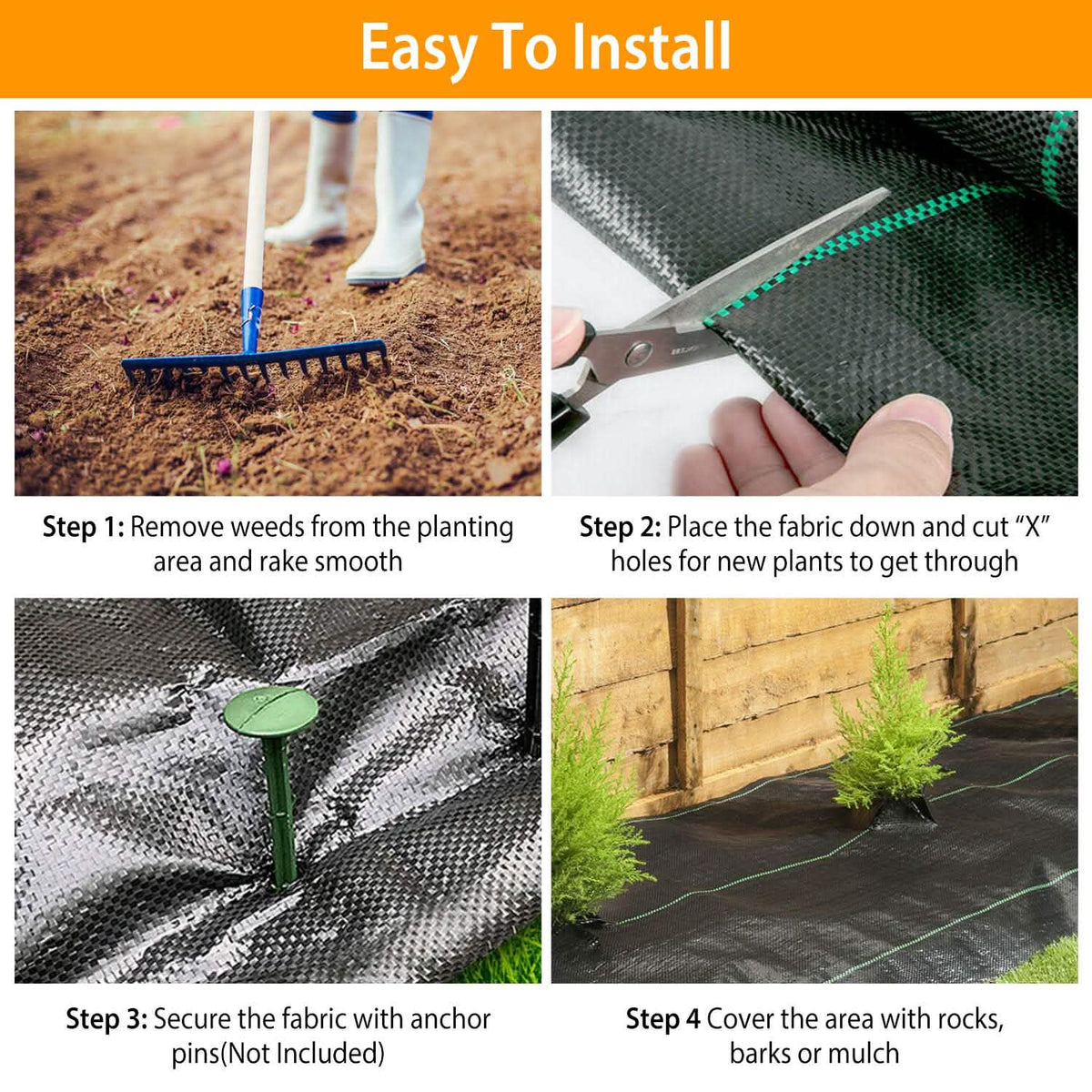 Weed Barrier Landscape Gardening Mat Fabric Woven - A-1 Thread Vault