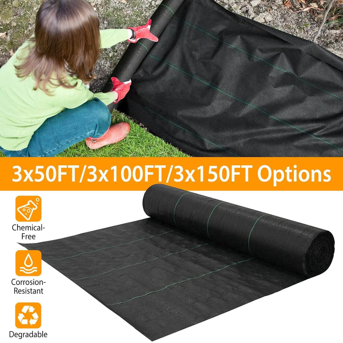 Weed Barrier Landscape Gardening Mat Fabric Woven - A-1 Thread Vault