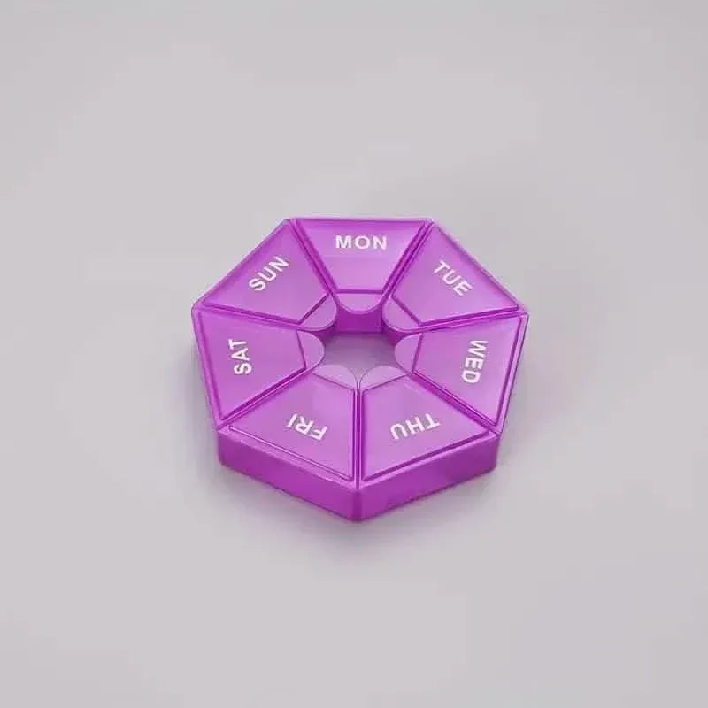 Weekly Rainbow Pill Box - 7-Grid Thickened Pill Storage Box - A-1 Thread Vault