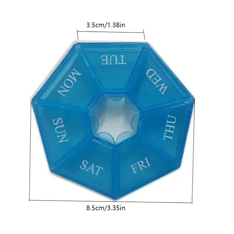 Weekly Rainbow Pill Box - 7-Grid Thickened Pill Storage Box - A-1 Thread Vault