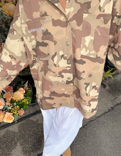 What a Friend in Jesus Camo Shacket - A-1 Thread Vault