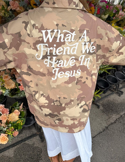 What a Friend in Jesus Camo Shacket - A-1 Thread Vault