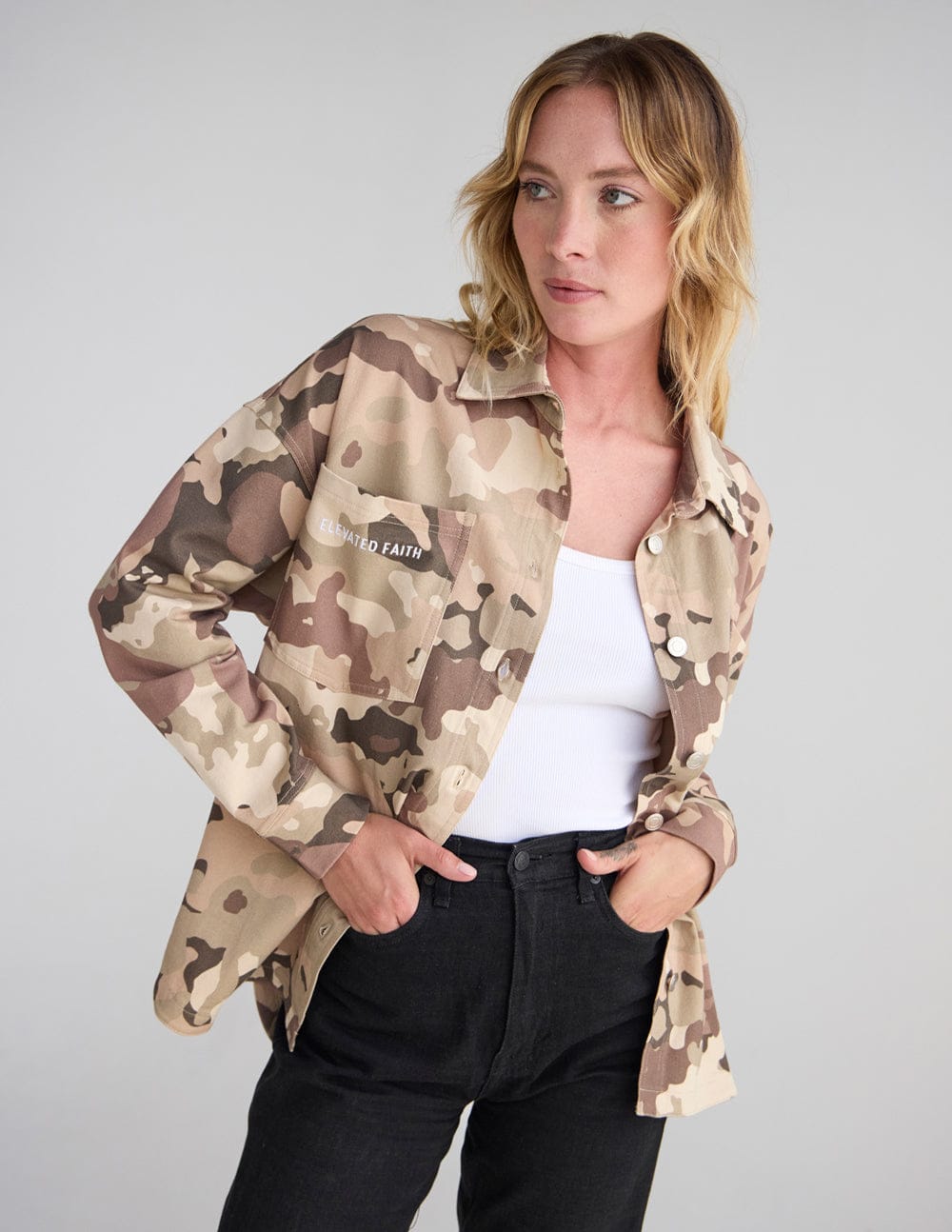What a Friend in Jesus Camo Shacket - A-1 Thread Vault