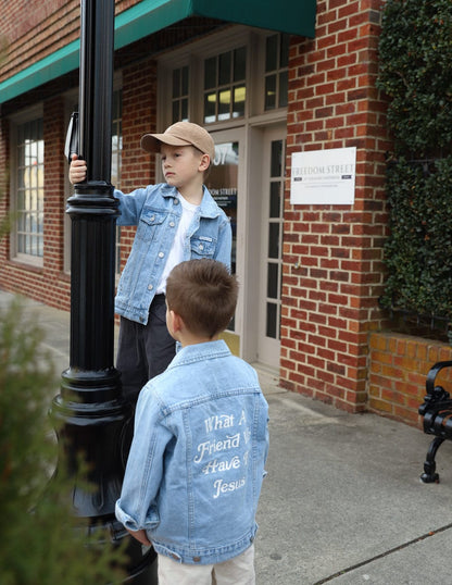 What a Friend in Jesus Kids Denim Jacket - A-1 Thread Vault