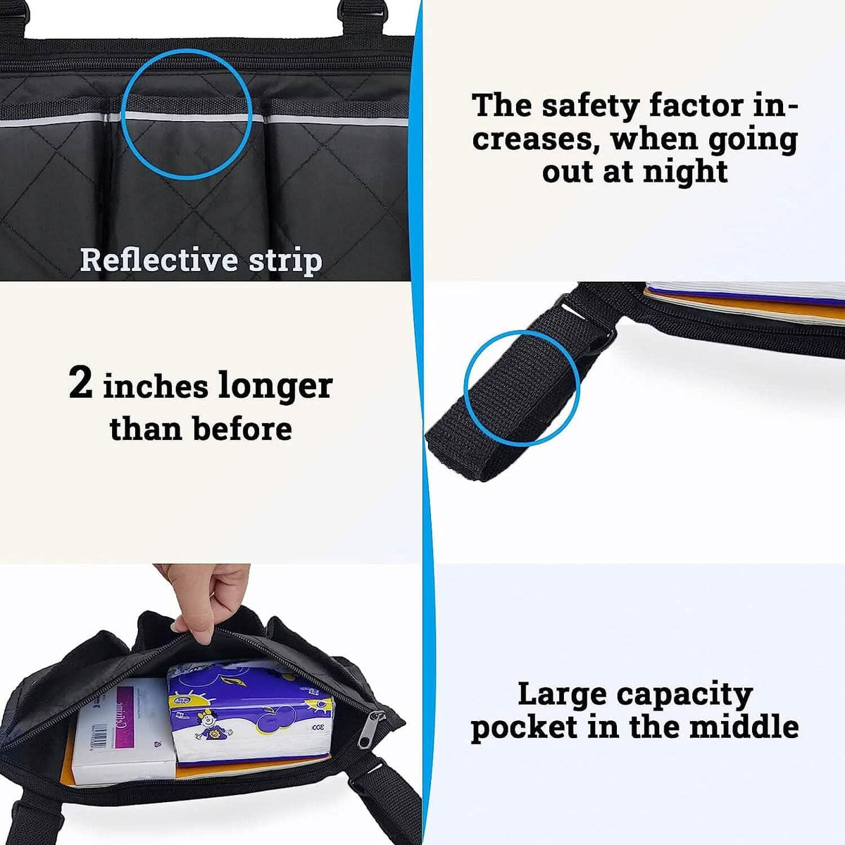 Wheelchair Armrest Organizer Bag - A-1 Thread Vault