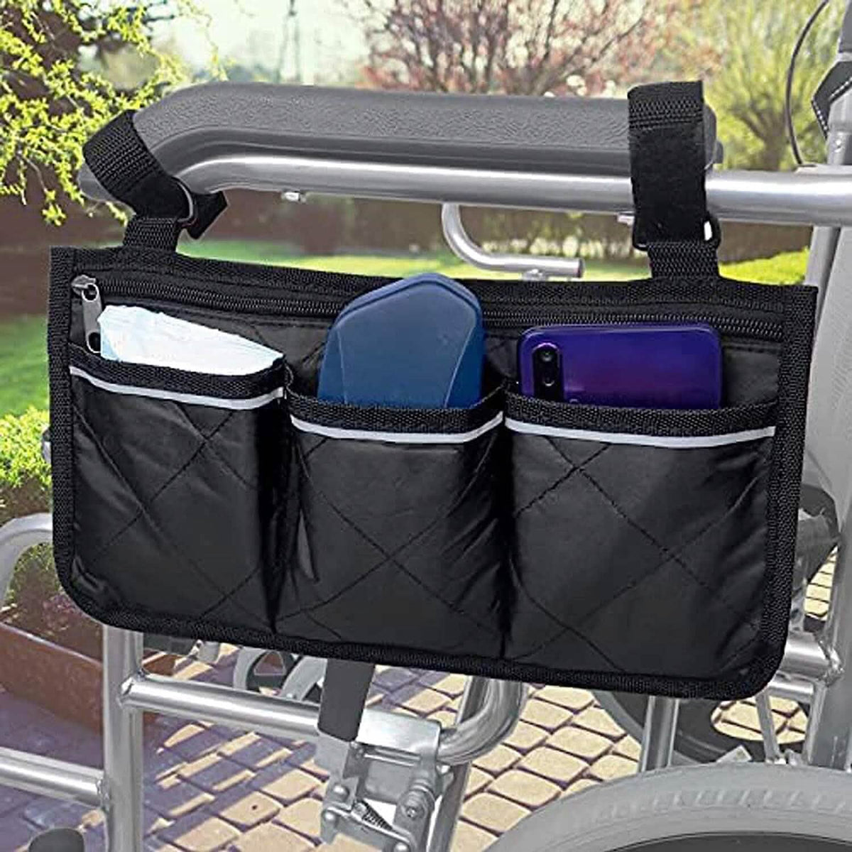 Wheelchair Armrest Organizer Bag - A-1 Thread Vault