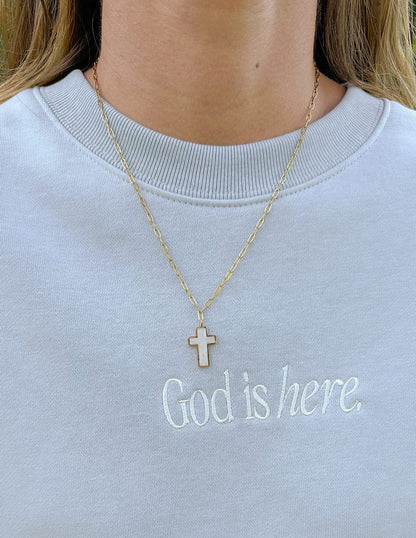 White Enamel Cross Necklace - A-1 Thread Vault