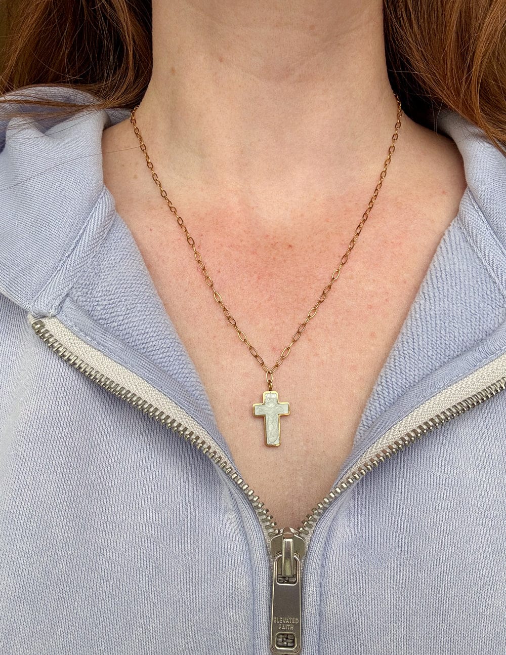 White Enamel Cross Necklace - A-1 Thread Vault