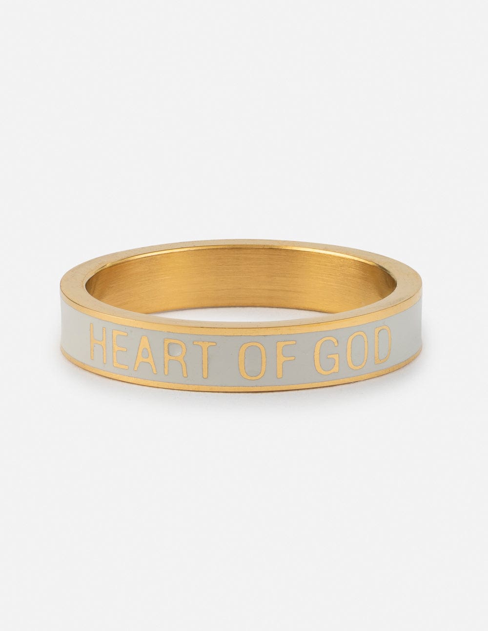 White Enamel Heart of God Ring - A-1 Thread Vault