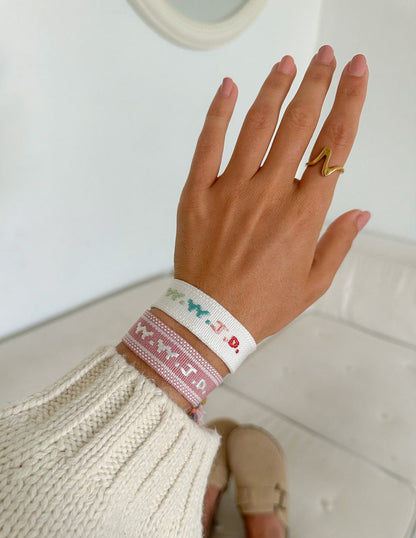 White WWJD Embroidered Bracelet - A-1 Thread Vault