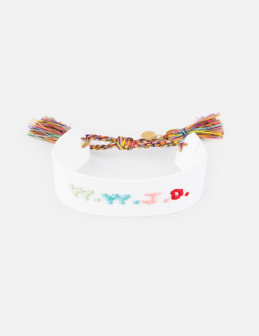 White WWJD Embroidered Bracelet - A-1 Thread Vault
