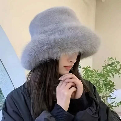 Wide Brim Fluffy Bucket Hat - A-1 Thread Vault