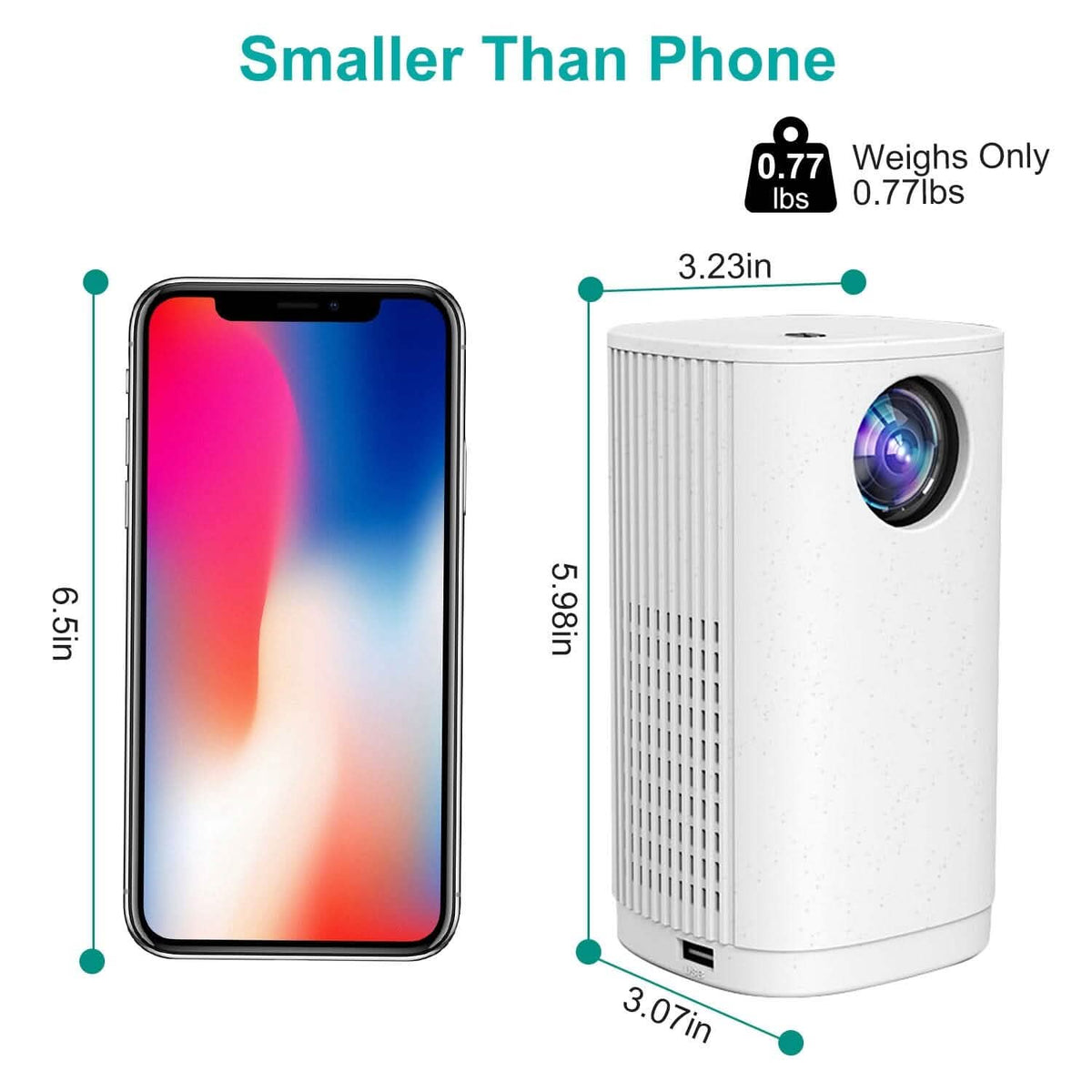 WiFi 1080P Projector Phone Projector Home Movie Projector Compatible with IOS Android iPads U Disk - A-1 Thread Vault