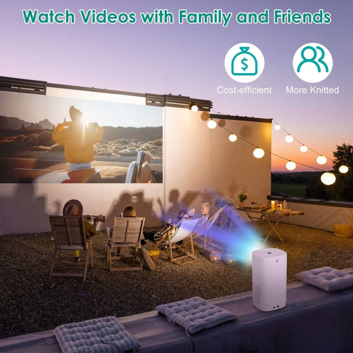 WiFi 1080P Projector Phone Projector Home Movie Projector Compatible with IOS Android iPads U Disk - A-1 Thread Vault