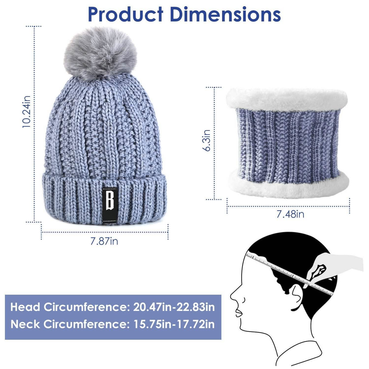 Winter Beanie Hat Scarf Set for Women - A-1 Thread Vault