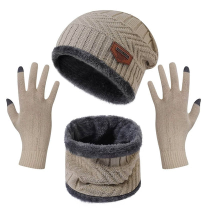 Winter Warm Beanie and Touch Screen Gloves Scarfs Set - A-1 Thread Vault