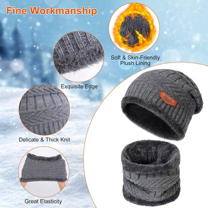 Winter Warm Beanie and Touch Screen Gloves Scarfs Set - A-1 Thread Vault