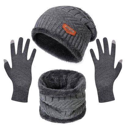 Winter Warm Beanie and Touch Screen Gloves Scarfs Set - A-1 Thread Vault