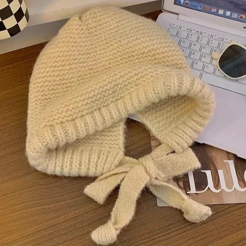 Winter Wool Knitted Hat Unisex Winter Striped Beanie with Ear Flaps - A-1 Thread Vault