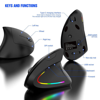 wireless 2.4G vertical mouse for prevention