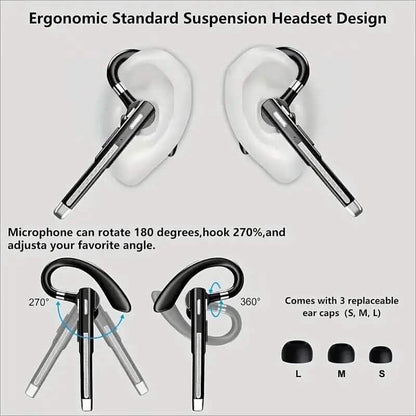 Wireless 5.3 Single-Ear Business Headset with Mic - A-1 Thread Vault