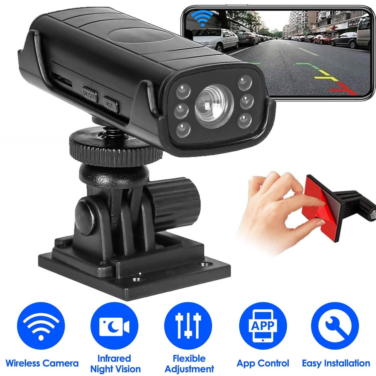 Wireless Camera Reverse Hitch Guide with Flexible Adhesive Base - A-1 Thread Vault