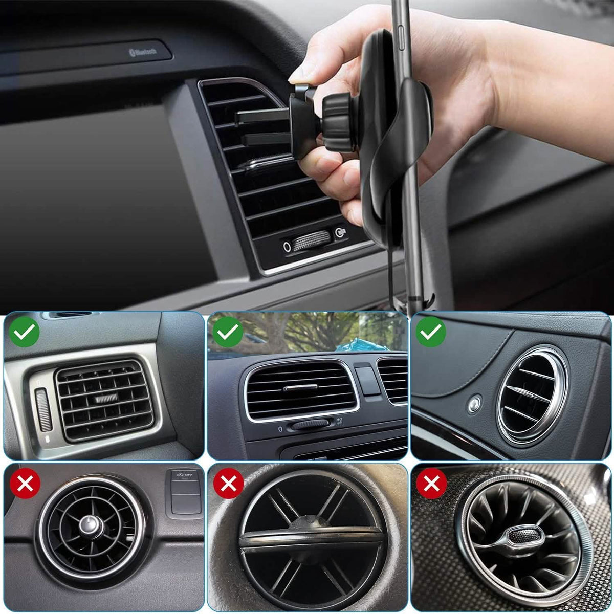 Wireless Car Charger 15W Qi Fast Charging Car Mount - A-1 Thread Vault