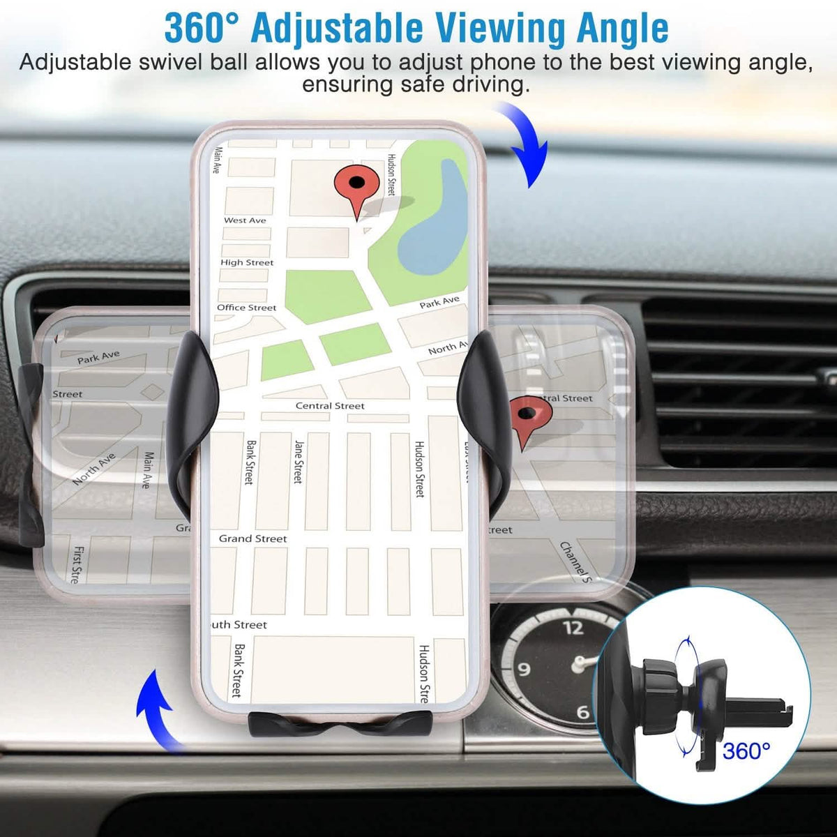 Wireless Car Charger 15W Qi Fast Charging Car Mount - A-1 Thread Vault
