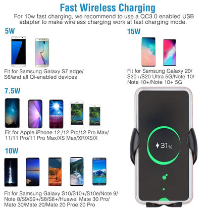 Wireless Car Charger 15W Qi Fast Charging Car Mount - A-1 Thread Vault