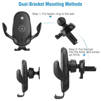 Wireless Car Charger 15W Qi Fast Charging Car Mount - A-1 Thread Vault