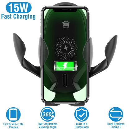 Wireless Car Charger 15W Qi Fast Charging Car Mount - A-1 Thread Vault