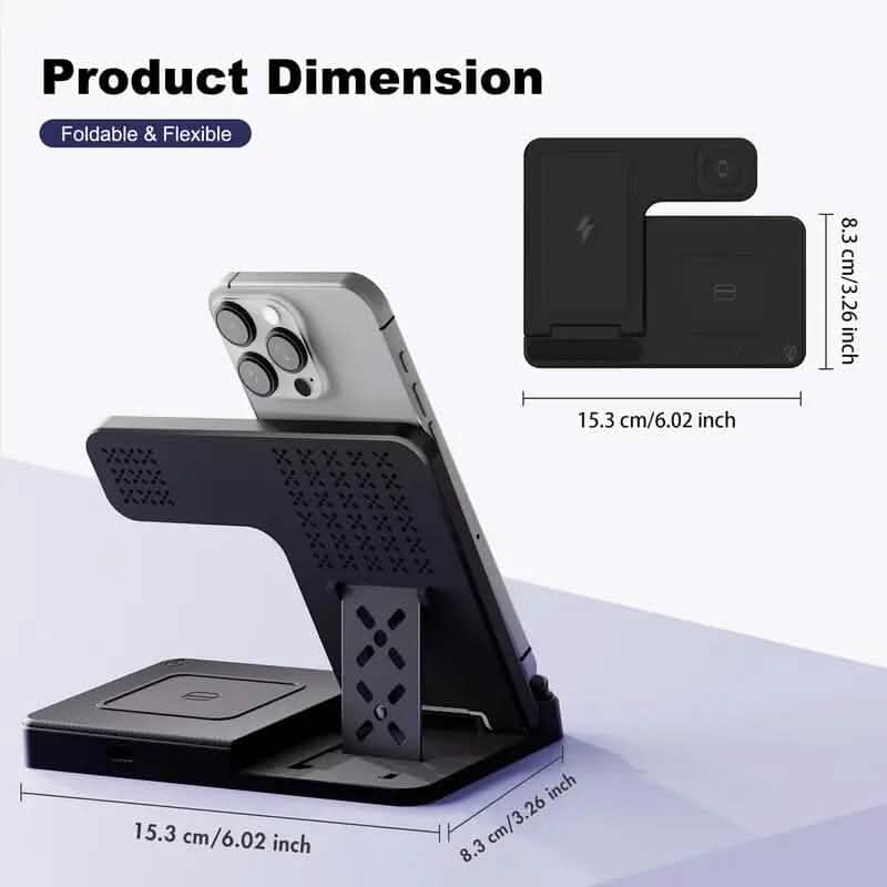 Wireless Charging Station 3-in-1 Standard 15W Fast for Mag-Safe Charger Stand - A-1 Thread Vault