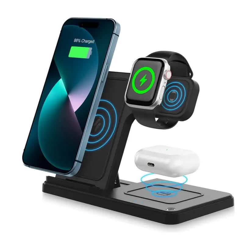 Wireless Charging Station 3-in-1 Standard 15W Fast for Mag-Safe Charger Stand - A-1 Thread Vault