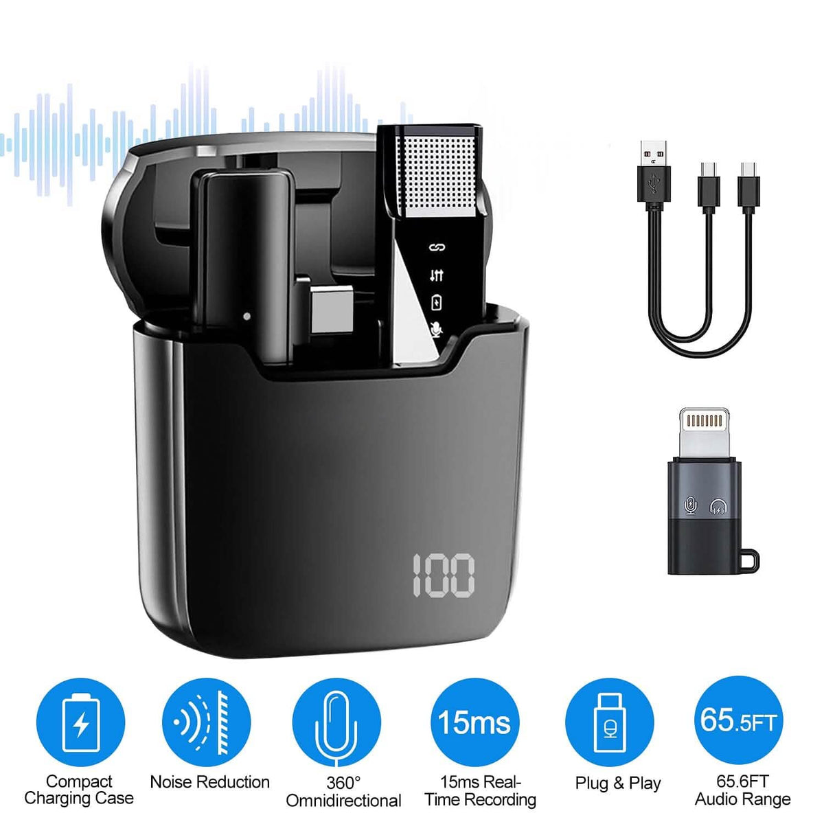 Wireless Clip On Microphone with Charging Case - A-1 Thread Vault