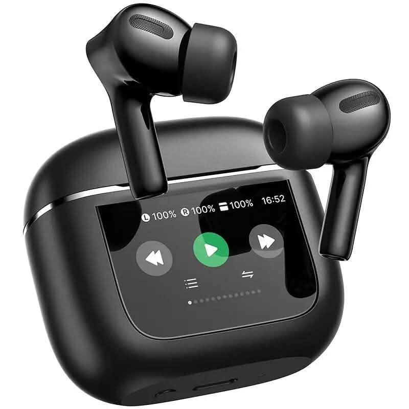 Wireless Earbuds with Smart Touch Screen Charging Case - A-1 Thread Vault