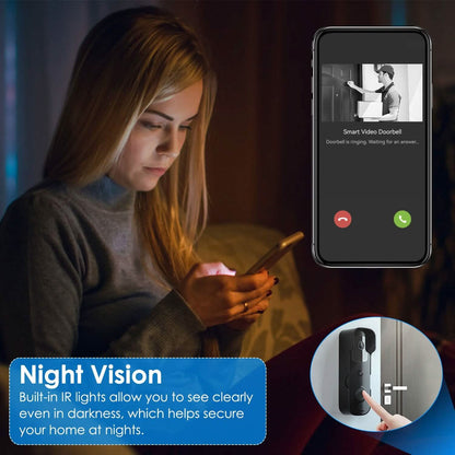 Wireless Smart WIFI Video Doorbell Two Way Audio - A-1 Thread Vault