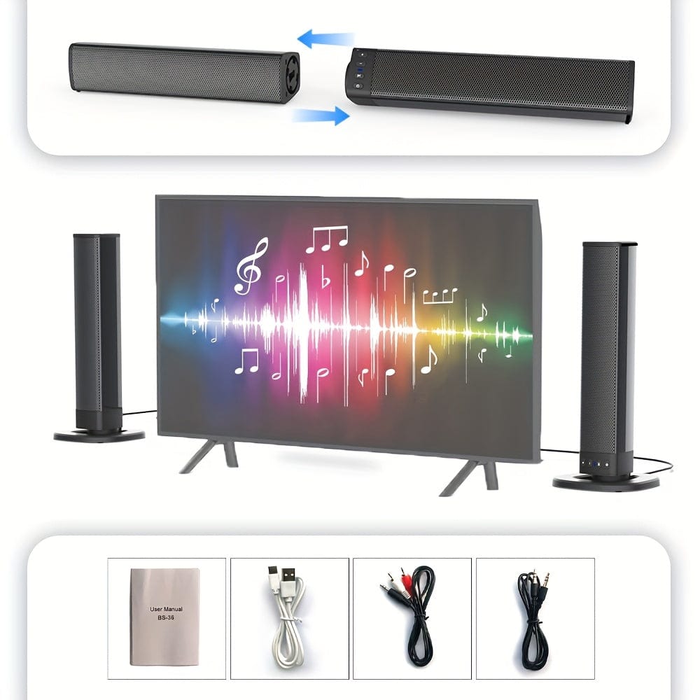 Wireless Soundbar for TV – 2-in-1 Detachable Bluetooth Speaker - A-1 Thread Vault
