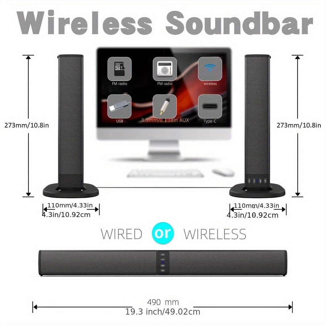 Wireless Soundbar for TV – 2-in-1 Detachable Bluetooth Speaker - A-1 Thread Vault