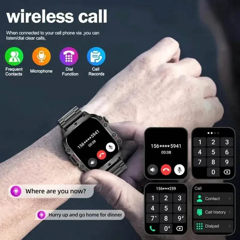 Wireless Talk Fitness AI Voice Outdoor 100+ Sports Mode Outdoor Smart Watch - A-1 Thread Vault