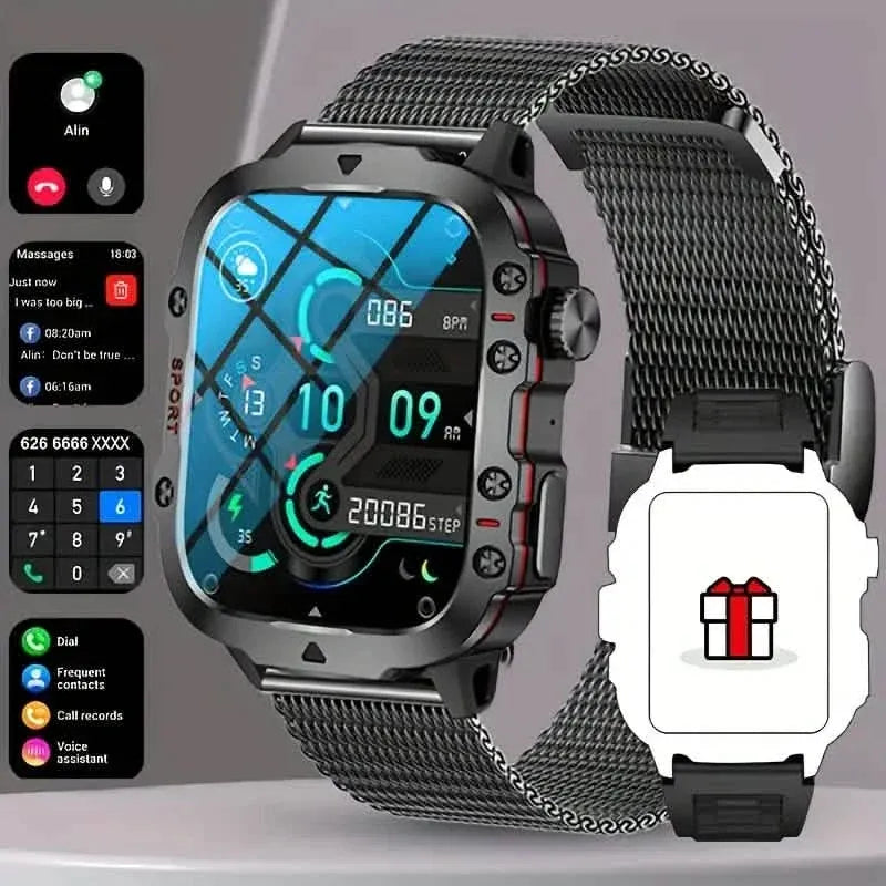 Wireless Talk Fitness AI Voice Outdoor 100+ Sports Mode Outdoor Smart Watch - A-1 Thread Vault