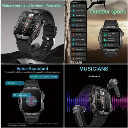 Wireless Talk Fitness AI Voice Outdoor 100+ Sports Mode Outdoor Smart Watch - A-1 Thread Vault