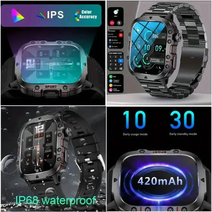 Wireless Talk Fitness AI Voice Outdoor 100+ Sports Mode Outdoor Smart Watch - A-1 Thread Vault