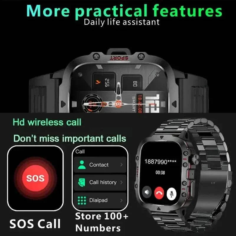 Wireless Talk Fitness AI Voice Outdoor 100+ Sports Mode Outdoor Smart Watch - A-1 Thread Vault