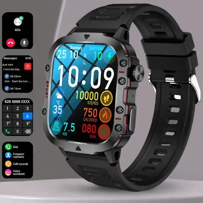 Wireless Talk Fitness AI Voice Outdoor 100+ Sports Mode Outdoor Smart Watch - A-1 Thread Vault