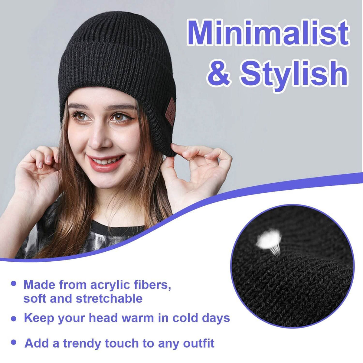 Wireless V5.0 Beanie Hat with Headphones USB Rechargeable - A-1 Thread Vault